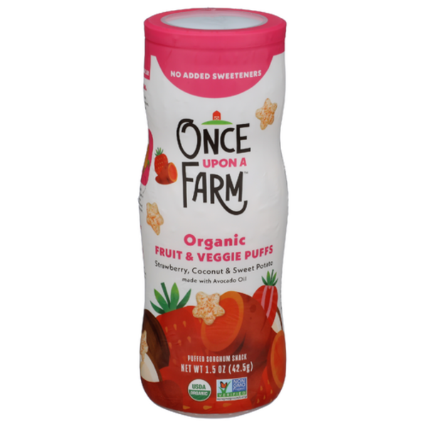 Once Upon A Farm Organic Strawberry, Sweet Potato & Coconut Crawler Fruit Veggie Puffs